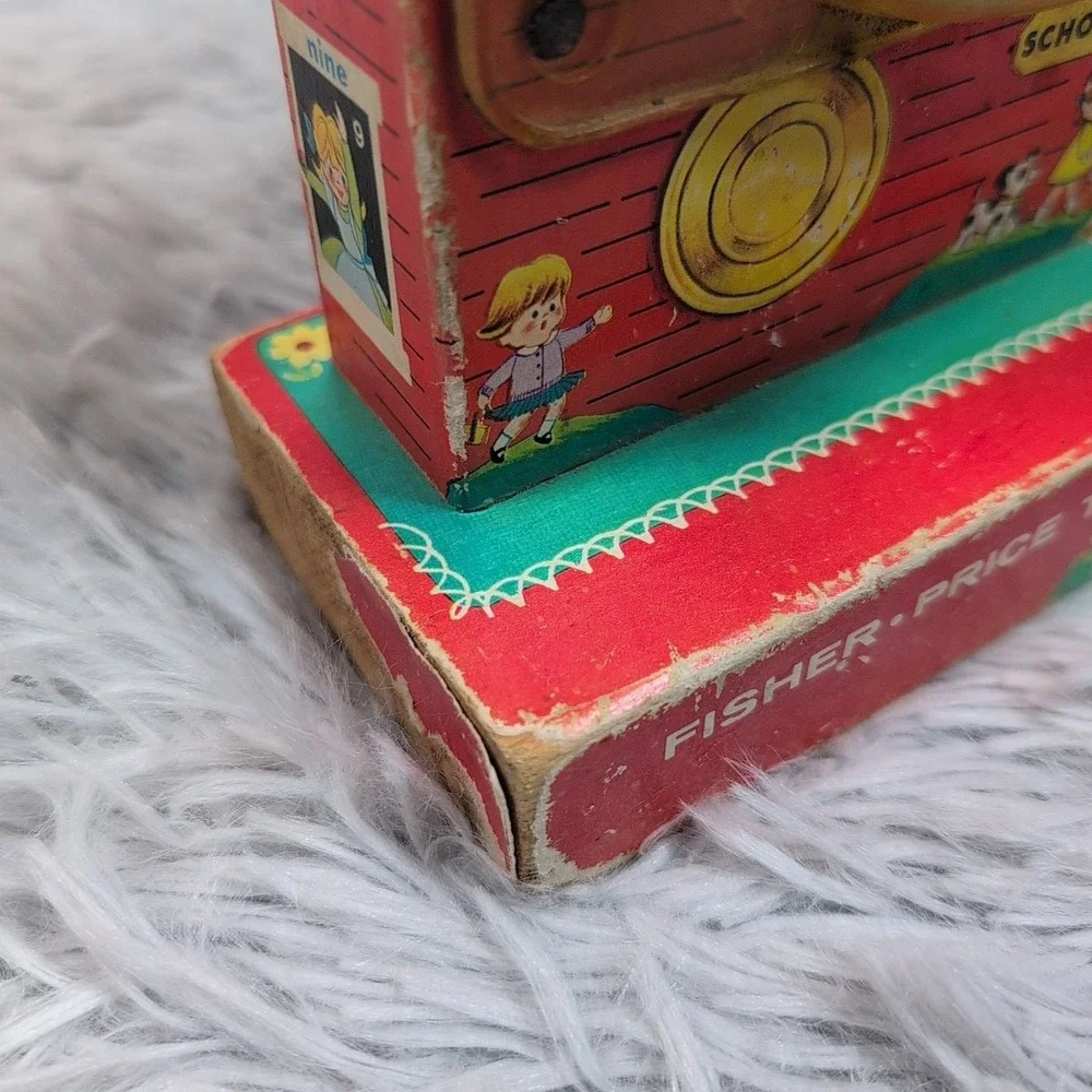 Vintage 1968 Fisher Price Music‎ Box Teaching Clock Works #998 Japan USA